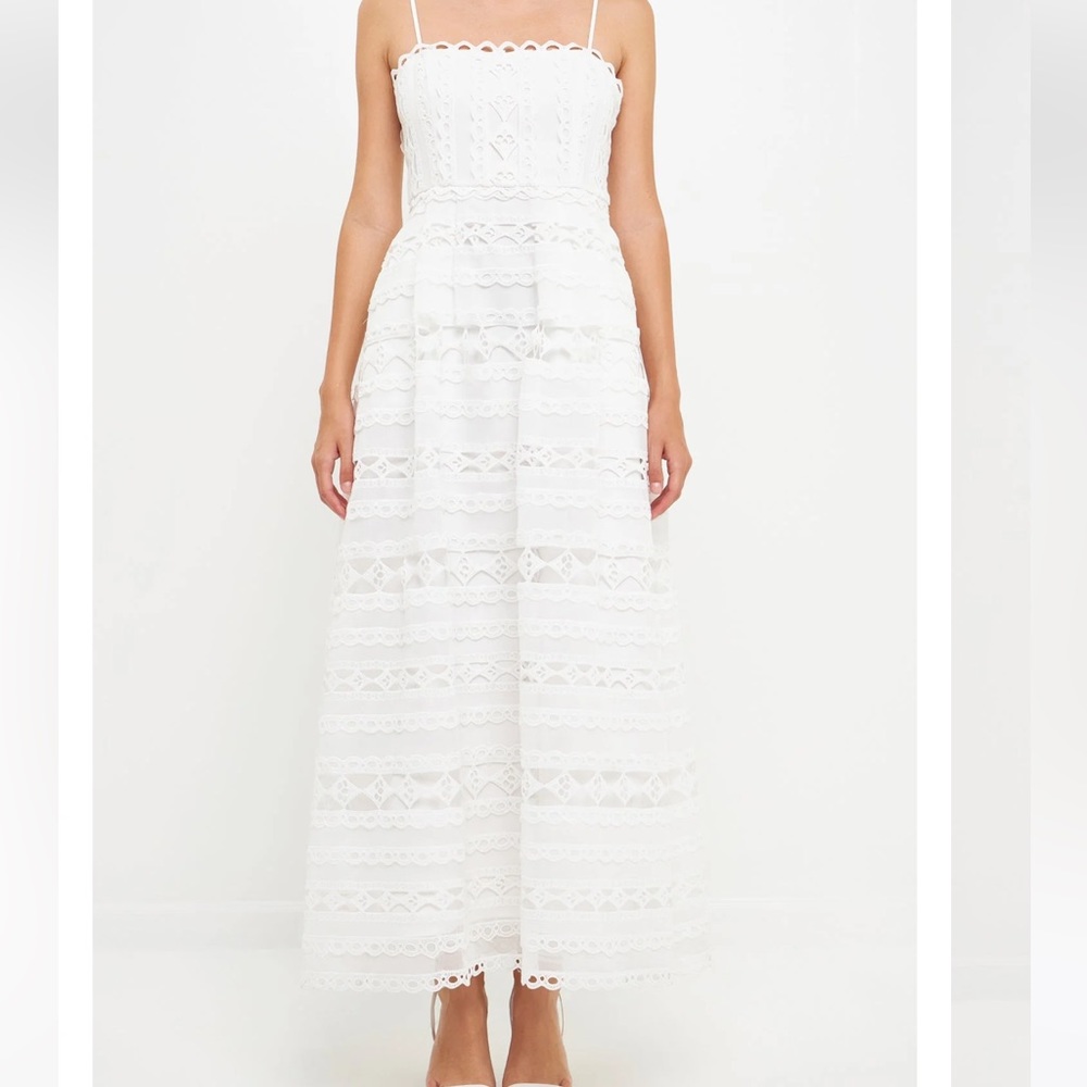 Endless Rose White Combination Lace Maxi Dress